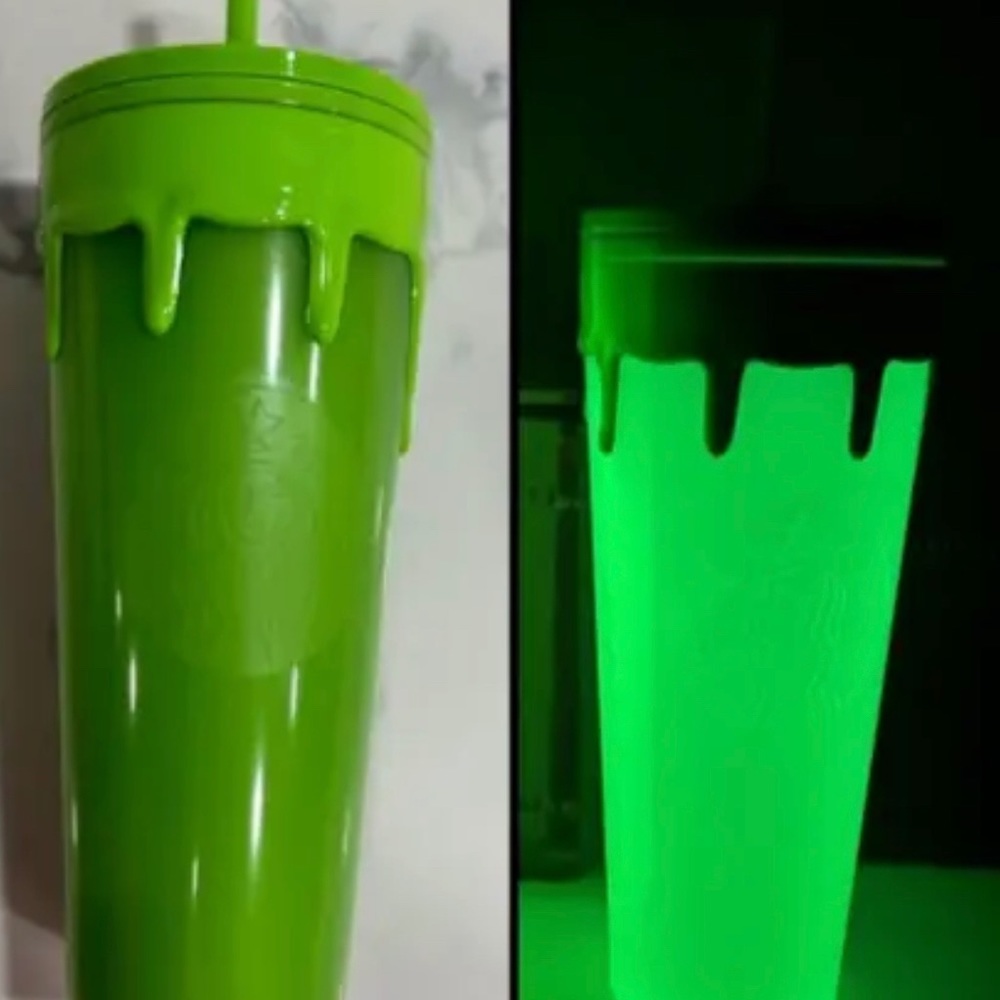 Starbucks 2023 Halloween Release Green slime venti tumbler Glows in the dark